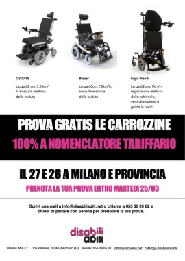 locandina Prova gratis a Milano il 27-28 marzo 2014 carrozzine elettroniche