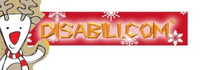 logo disabili.com a tema natalizio con disegno di renna 