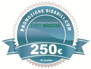 logo promozione disabili.com 250€ di sconto su Easy Doccia